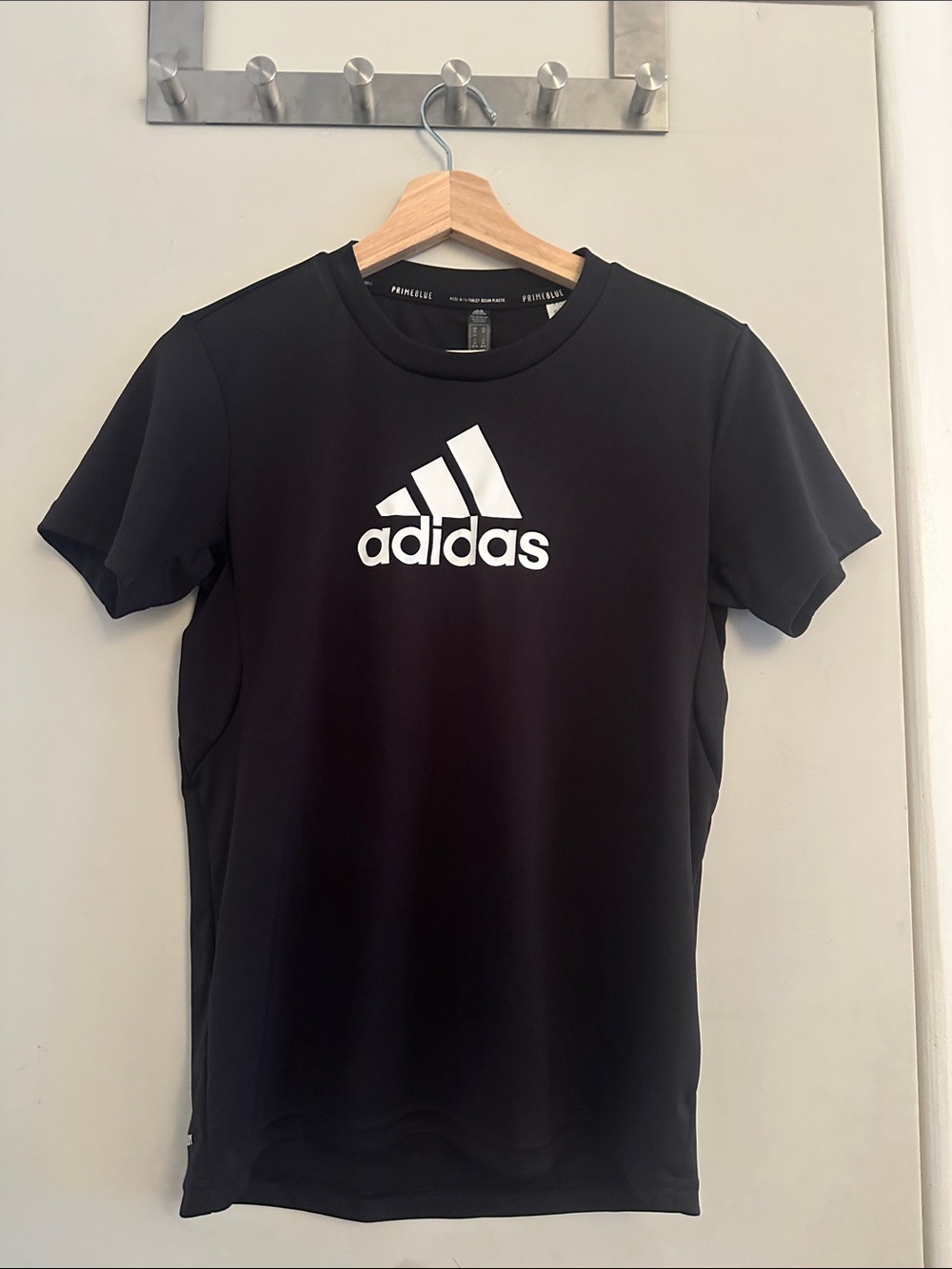 adidas Black Tee with White Trefoil Logo